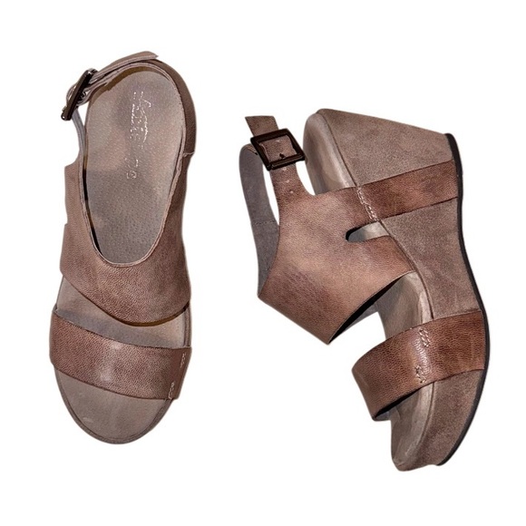 ANTELOPE LEATHER SUEDE WEDGES WOMEN’S Shoes size 36 6 - Picture 3 of 17